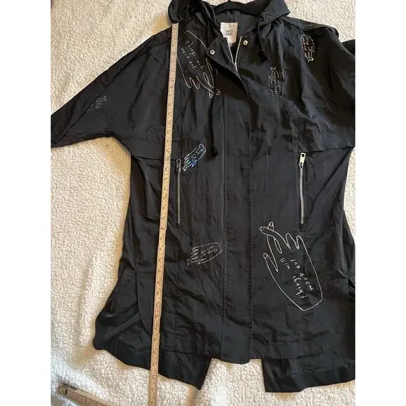 Black jacket windbreaker Korean us size xxs - Picture 5 of 9
